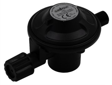 Grillfürst Einstufiger Druckminderer mit Absperrventil / 7/16" (Gaskartusche) x 1/4", 50mbar