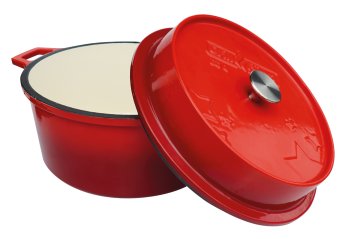 Grillfürst emaillierter Dutch Oven ohne Füsse DO6 - rot