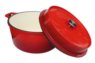 Grillfürst emaillierter Dutch Oven ohne Füsse DO9 - rot