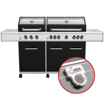 Grillfürst G750E 7-Brenner Doppelkammer Gasgrill - Servus Sonderedition - Edelstahlroste