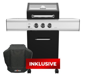Grillfürst G210E 2-Brenner Gasgrill mit Hochtemperaturbrenner und Edelstahl Rosten - inkl. Abdeckhaube