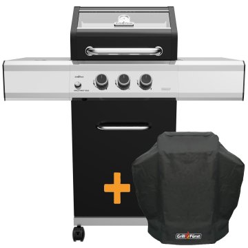 Grillfürst G210G 2-Brenner Gasgrill mit Hochtemperaturbrenner und Gusseisen Rosten - inkl. Abdeckhaube