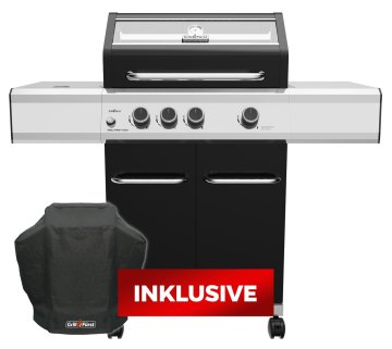 Grillfürst G310E 3-Brenner Gasgrill mit Hochtemperaturbrenner und Edelstahl Rosten - inkl. Abdeckhaube