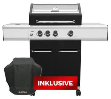 Grillfürst G310G 3-Brenner Gasgrill mit Hochtemperaturbrenner und Gusseisen Rosten - inkl. Abdeckhaube