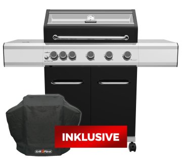 Grillfürst G510G 5-Brenner Gasgrill mit Hochtemperaturbrenner und Gusseisen Rosten - inkl. Abdeckhaube