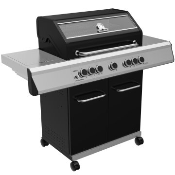 Grillfürst G520G 5-Brenner Gasgrill mit Hochtemperaturbrenner, Heckbrenner und Gusseisen Rosten - Retouren Grill