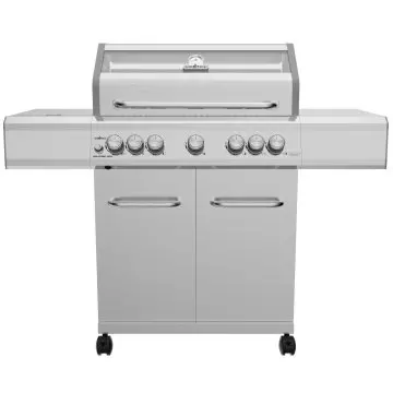 Grillfürst G521E 5-Brenner Edelstahl-Gasgrill mit Hochtemperaturbrenner, Heckbrenner und Edelstahl Rosten