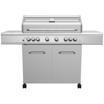Grillfürst G621E 6-Brenner Edelstahl-Gasgrill mit Hochtemperaturbrenner, Heckbrenner und Edelstahl Rosten - X-DEAL inkl. Zubehörpaket