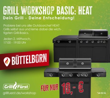 Grillfürst Grillkurs - Grill Workshop Basic: HEAT - Mittwoch, 18.03.2026 - 17:00 Uhr - Büttelborn