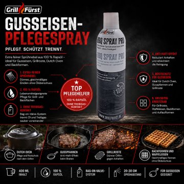 Grillfürst Gusseisen-Pflegespray / Trennspray 400ml ohne Treibgas