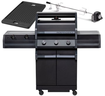 Grillfürst Independence P330G Gasgrill mit XXL Infrarotbrenner und Gusseisenrosten - X-DEAL inkl. Gussplatte &amp; Drehspieß