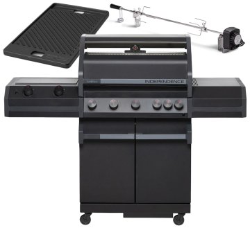 Grillfürst Independence P530E Gasgrill mit XXL Infrarotbrenner, Heckbrenner und Edelstahlrosten - X-DEAL inkl. Gussplatte &amp; Drehspieß