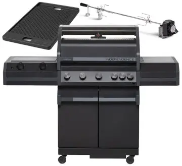 Grillfürst Independence P530G Gasgrill mit XXL Infrarotbrenner, Heckbrenner und Gusseisenrosten - X-DEAL inkl. Gussplatte & Drehspieß