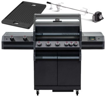 Grillfürst Independence P530E Smart Grill mit XXL Infrarotbrenner, Heckbrenner und Edelstahlrosten - X-DEAL inkl. Gussplatte &amp; Drehspieß