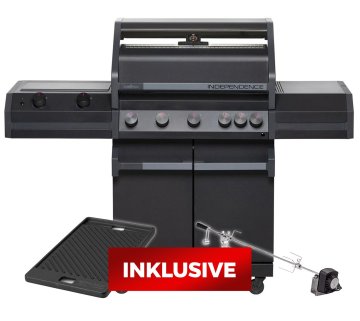 Grillfürst Independence P530G Gasgrill mit XXL Infrarotbrenner, Heckbrenner und Gusseisenrosten - X-DEAL inkl. Gussplatte & Drehspieß