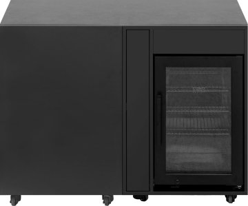 Grillfürst Moments Sideboard - Cocktailbar mit Kühlschrank, Apothekerschrank und Tür mit Staufach - Nero - 120 cm