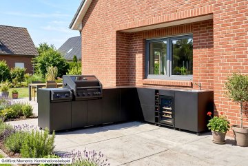 Grillfürst Moments Sideboard mit Tür, Einlegeboden und Gasflaschenschrank - Nero - 120 cm