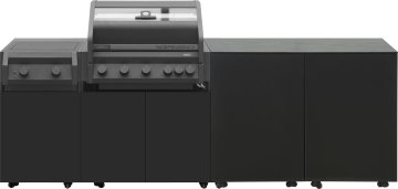 Grillfürst Moments Grillküche Einstieg mit Independence P590E Gasgrill, Independence P230E XXL Infrarotbrenner und 2 Türen mit Stauraum - Nero