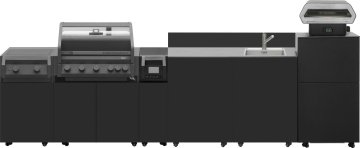 Grillfürst Moments Grillküche Smart mit Independence P590E Smartgrill, Independence P230E XXL Infrarotbrenner, Spüle, Pizzaschrank, inkl. Rückwand - Nero