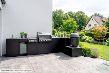Grillfürst Moments Eckschrank mit Auszug links - Nero - 120 cm