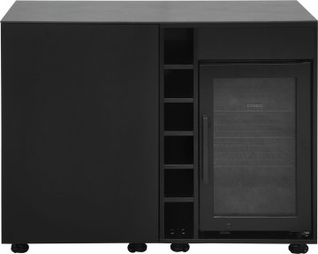 Grillfürst Moments Sideboard - Cocktailbar mit Kühlschrank, Flaschenregal und Tür mit Staufach - Nero - 120 cm