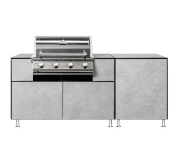 Grillfürst Outdoor Küche mit G401E Einbaugrill - Beton Dekor