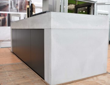 Grillfürst Outdoor Küche aus 3-tlg. gegossenem Beton und HPL (300 cm x 90 cm) - mit Einbaugrill und Spüle