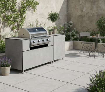 Grillfürst Outdoor Küche mit G401E Einbaugrill - Beton Dekor