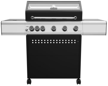 Grillfürst S530G 5-Brenner Gasgrill mit Seitenkocher und Gusseisen Rosten inkl. Abdeckhaube
