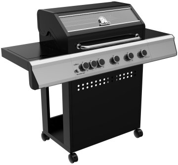 Grillfürst S530G 5-Brenner Gasgrill mit Seitenkocher und Gusseisen Rosten