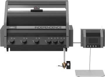 Grillfürst Independence P590E Smart Einbaugrill - mattschwarz - mit WLAN-Modul, Gasflaschenwaage, Heckbrenner und Edelstahlrosten
