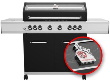 Grillfürst G620E 6-Brenner Gasgrill - 1. FC Köln Edition - Edelstahlroste