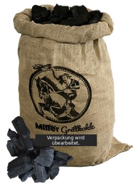 Miller Grillkohle / Holzkohle 10 kg (im Jutesack)