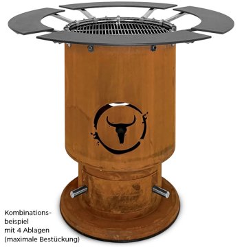 Moesta Bandit 2.0 FirePlace - Ablagebrett PaperPlank grau mit Halterung oben