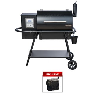 Moesta Pelletgrill Sheriff - Grillfürst Sonderedition - Mattschwarz - inkl. Abdeckhaube