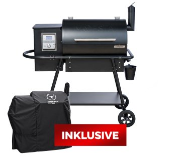 Moesta Pelletgrill Sheriff - Grillfürst Sonderedition - Mattschwarz - inkl. Abdeckhaube