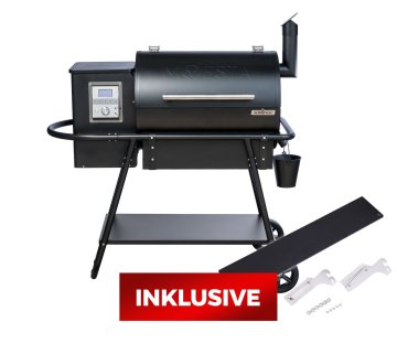 Moesta Pelletgrill Sheriff - Grillfürst Sonderedition - Mattschwarz - inkl. Ablagebrett