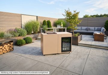 Grillfürst Moments Sideboard - Cocktailbar mit Kühlschrank, Apothekerschrank und Tür mit Staufach - Mediterran / Aeris - 120 cm