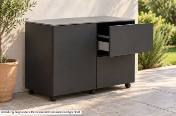 Grillfürst Moments Sideboard mit Outdoor Schrank mit Tür und 2 Schubladen - Mediterran / Aeris - 120 cm