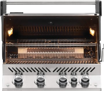 Napoleon Prestige Pro 500-3 Edelstahl Einbaugrill Erdgas - inkl. Drehspieß - Modell 2025
