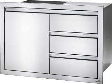 Napoleon Einbauschrank mit Tür und 3er Schubladen-Kombination (91 x 61 cm)