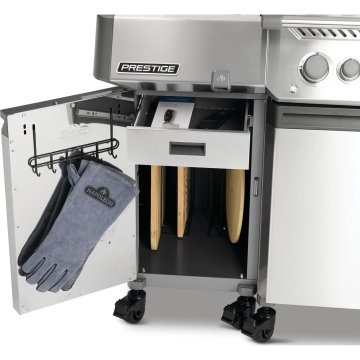 Napoleon Prestige 500 Connected Edelstahl Gasgrill - mit SIZZLE ZONE und Heckbrenner - XL Grillstation mit Unterschränken