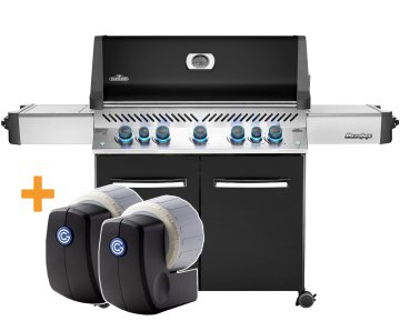 Napoleon Prestige 665 Gasgrill, Schwarz - mit Safety Glow - SMART Deal inkl. Grillfürst Grill Control und Companion Device - Modell 2024