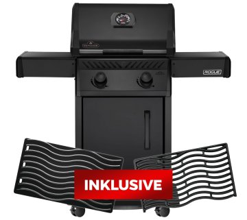 Napoleon Gasgrill Rogue 365 - Grillfürst Edition mattschwarz - inkl. Grillplatte (+ gratis Gussrost)