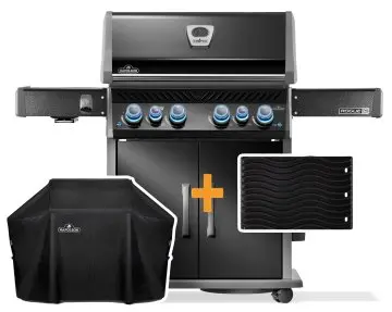 Napoleon Rogue PRO-S 525 Gasgrill - mit SIZZLE ZONE™ und Heckbrenner - Grillfürst Edition inkl. Abdeckhaube - mit zusätzlicher Grillplatte