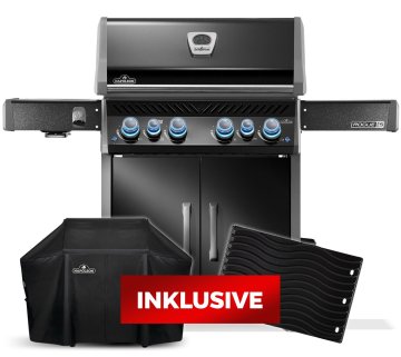 Napoleon Rogue PRO-S 525 Gasgrill - mit SIZZLE ZONE™ und Heckbrenner - Grillfürst Edition inkl. Abdeckhaube - mit zusätzlicher Grillplatte