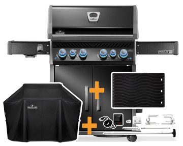 Napoleon Rogue PRO-S 525 Gasgrill - mit SIZZLE ZONE™ und Heckbrenner - Grillfürst Edition inkl. Abdeckhaube - mit zusätzlicher Grillplatte und Rotisserie