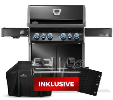 Napoleon Rogue PRO-S 525 Gasgrill - mit SIZZLE ZONE™ und Heckbrenner - Grillfürst Edition inkl. Abdeckhaube - mit zusätzlicher Grillplatte und Rotisserie
