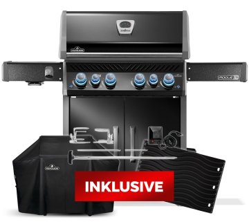 Napoleon Rogue PRO-S 525 Gasgrill - mit SIZZLE ZONE™ und Heckbrenner - Grillfürst Edition inkl. Abdeckhaube - mit zusätzlicher Grillplatte und Rotisserie