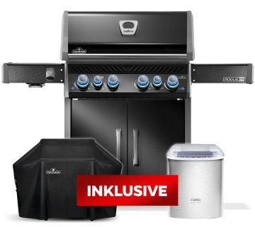 Napoleon Rogue PRO-S 525 Gasgrill - mit SIZZLE ZONE™ und Heckbrenner - Grillfürst Edition inkl. Abdeckhaube im Karton inkl. CASO IceChef Pro - Eiswürfelbereiter